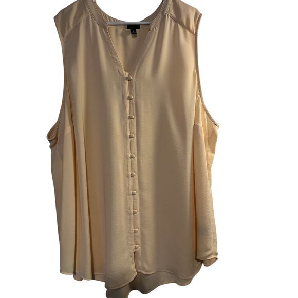 Torrid Harper Gauze Button-Front Sleeveless Blouse • Greysand Yellow • Size 5X - Picture 1 of 9